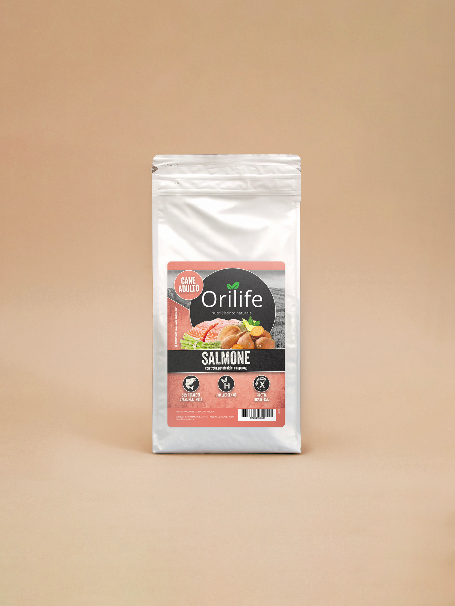 Salmone con trota, patate dolci e asparagi