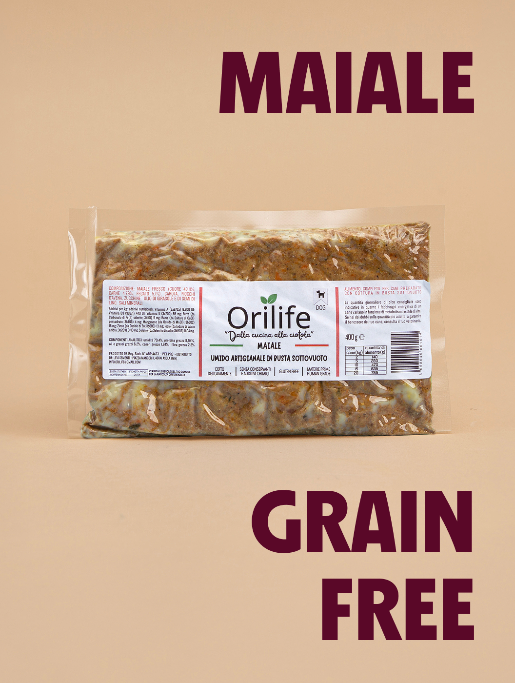 Maiale in busta sottovuoto