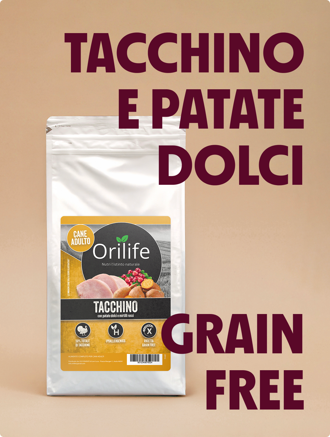 Tacchino con patate dolci e mirtilli rossi