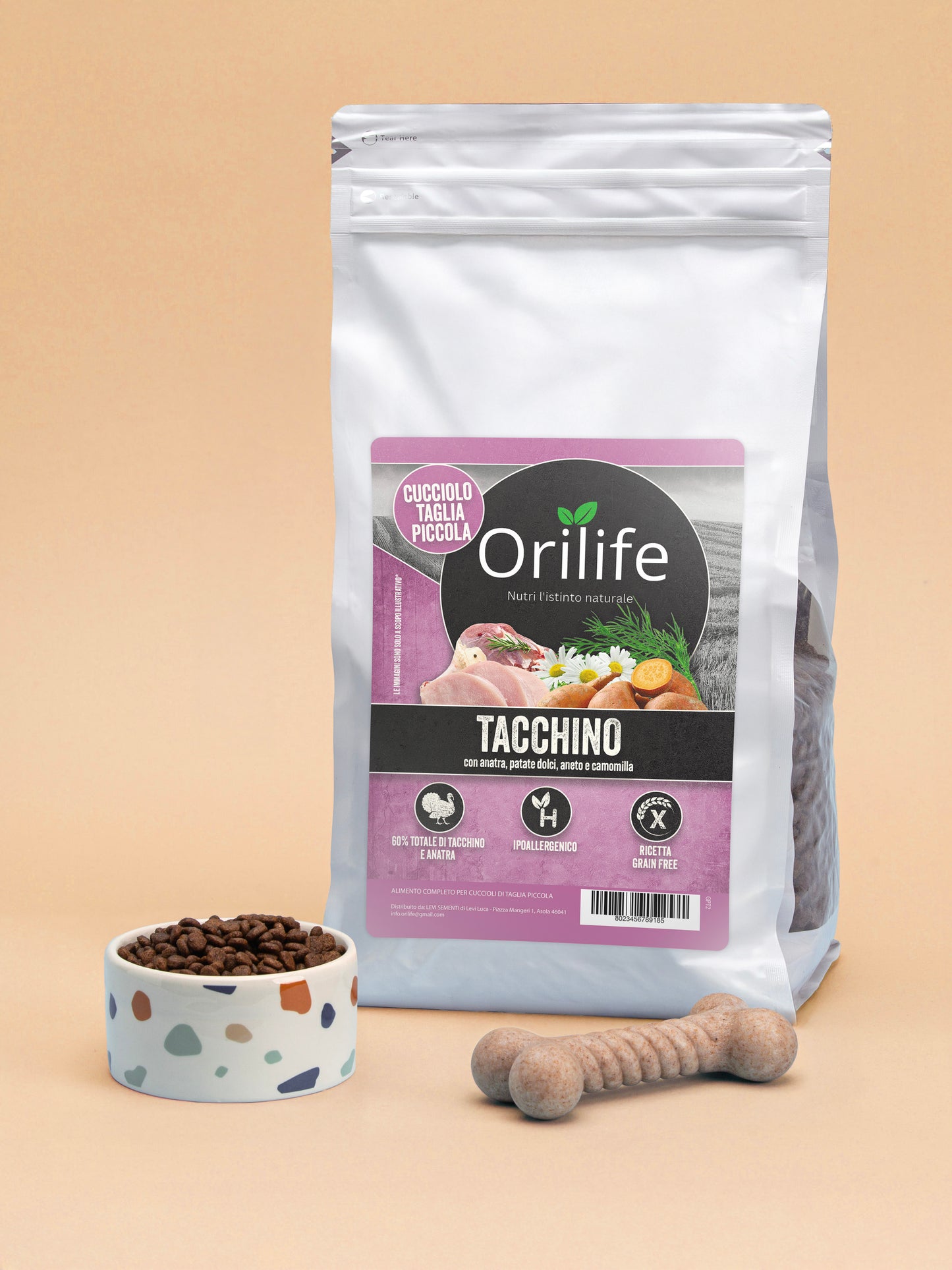 Tacchino con anatra patate dolci, aneto e camomilla