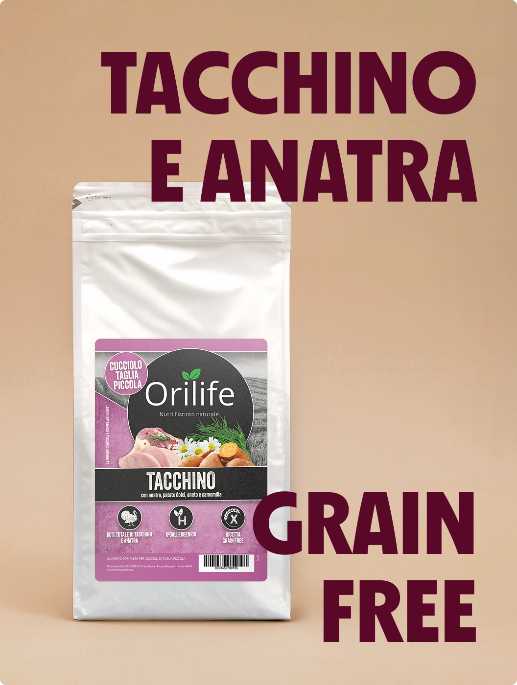 Tacchino con anatra patate dolci, aneto e camomilla