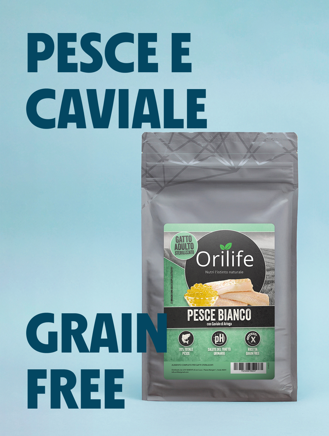 Pesce bianco con caviale di aringa